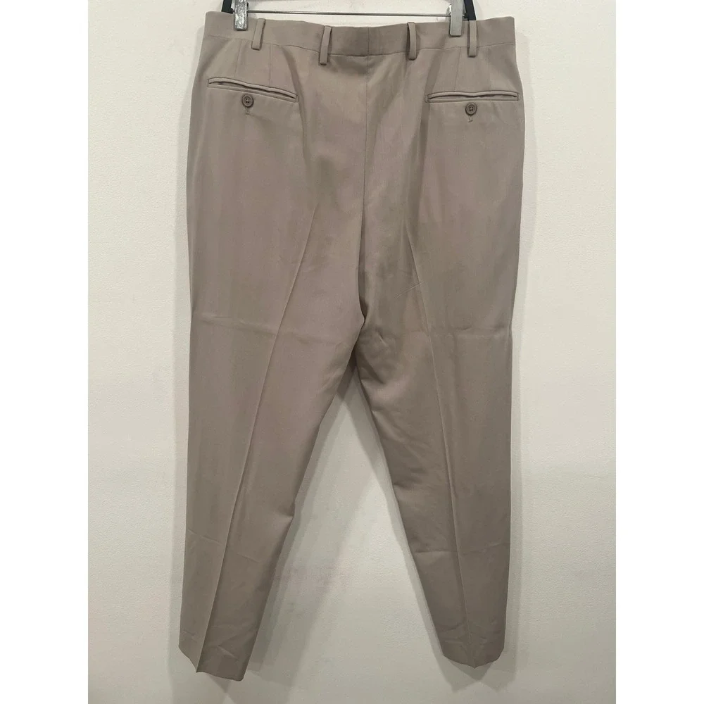 Santorelli Dress Pants Men's Pino Trousers Beige Wool Luxury Made In Italy SZ 36